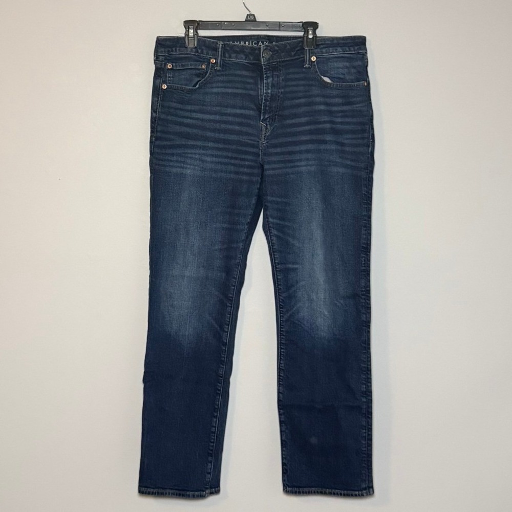 American Eagle Airflex+ Slim Straight Dark Wash Jeans Mens 36x32 Indigo 6249